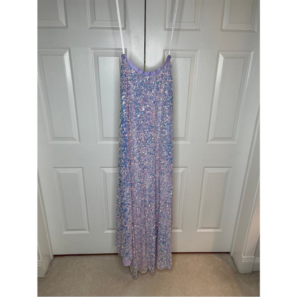 Lucci‎ Lu, 1250 Violet, Sz 6, Two Piece Over Skirt, Full Sequin - Picture 9 of 13